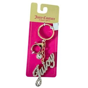 Juicy Couture Gold Tone Juicy‎ Logo Rhinestone Charm Bag NWT